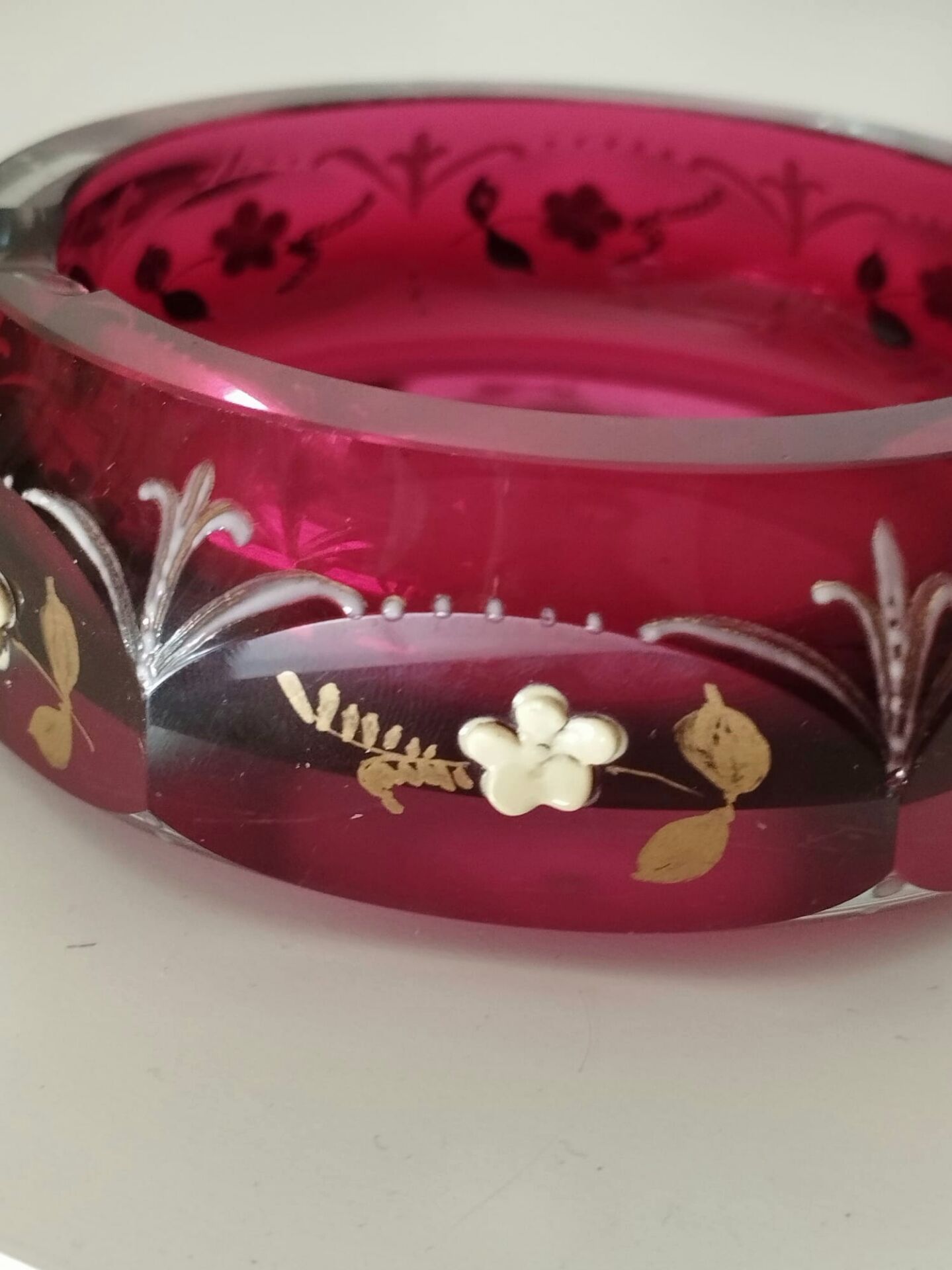 Bohemian crystal ashtray