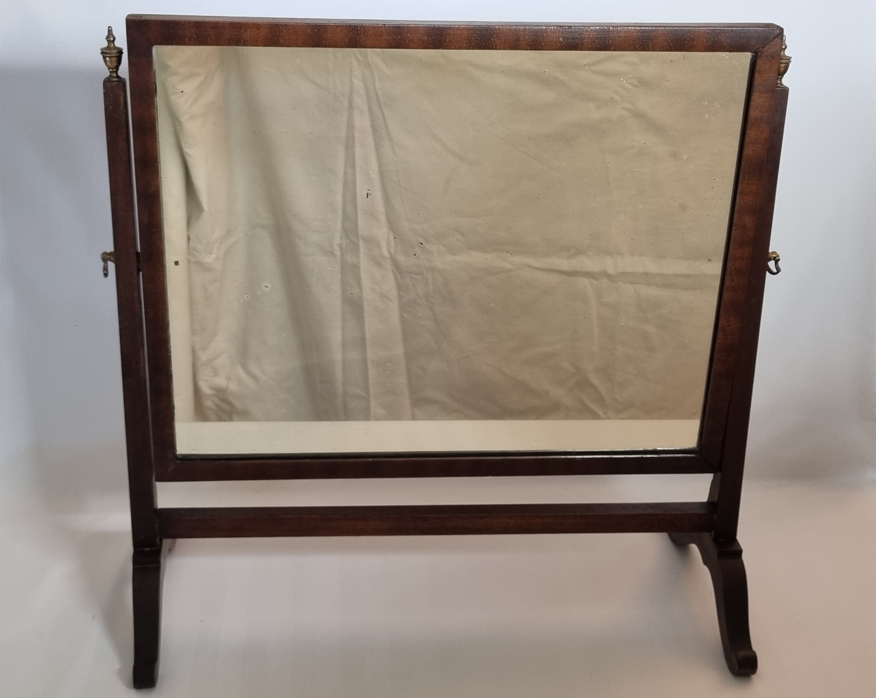 Adjustable empire style table horse mirror in mahogany, 52 cm