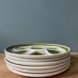 Set of 6 oyster plates Orchies Moulin des Loups
