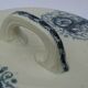 Ancienne soupière légumier faïence kg lunéville - monogramme p et décor rinceaux