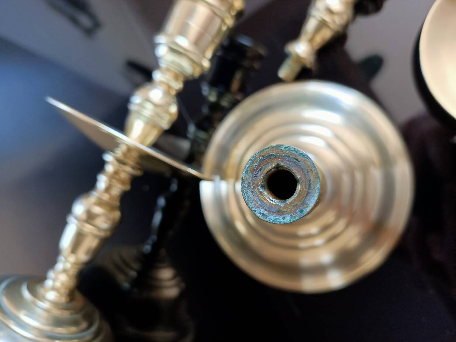 Golden bronze candlesticks