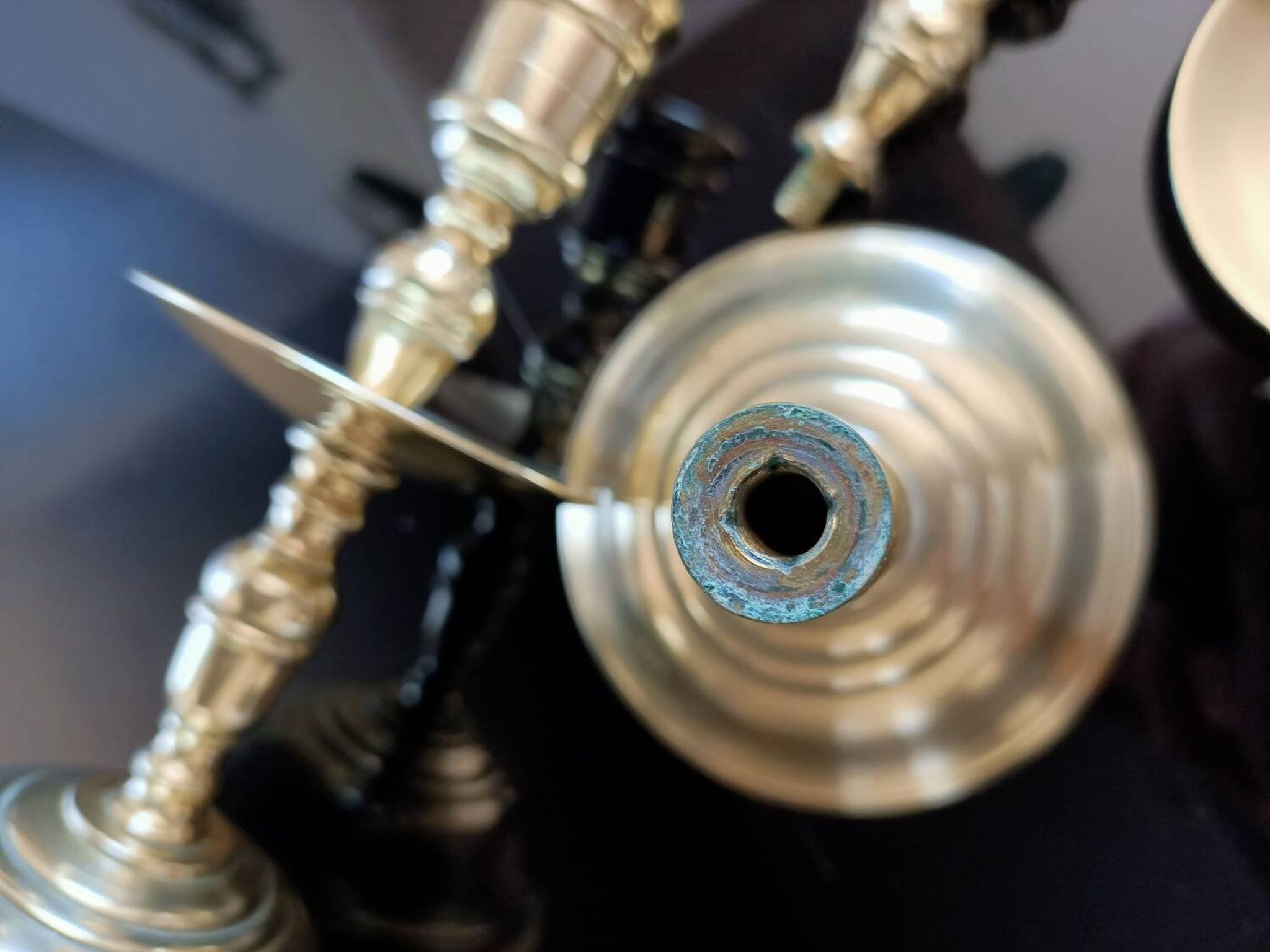 Golden bronze candlesticks