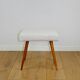 Cream herringbone stool seat - round beech legs