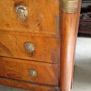 Empire-style walnut commode – black marble – 19th century