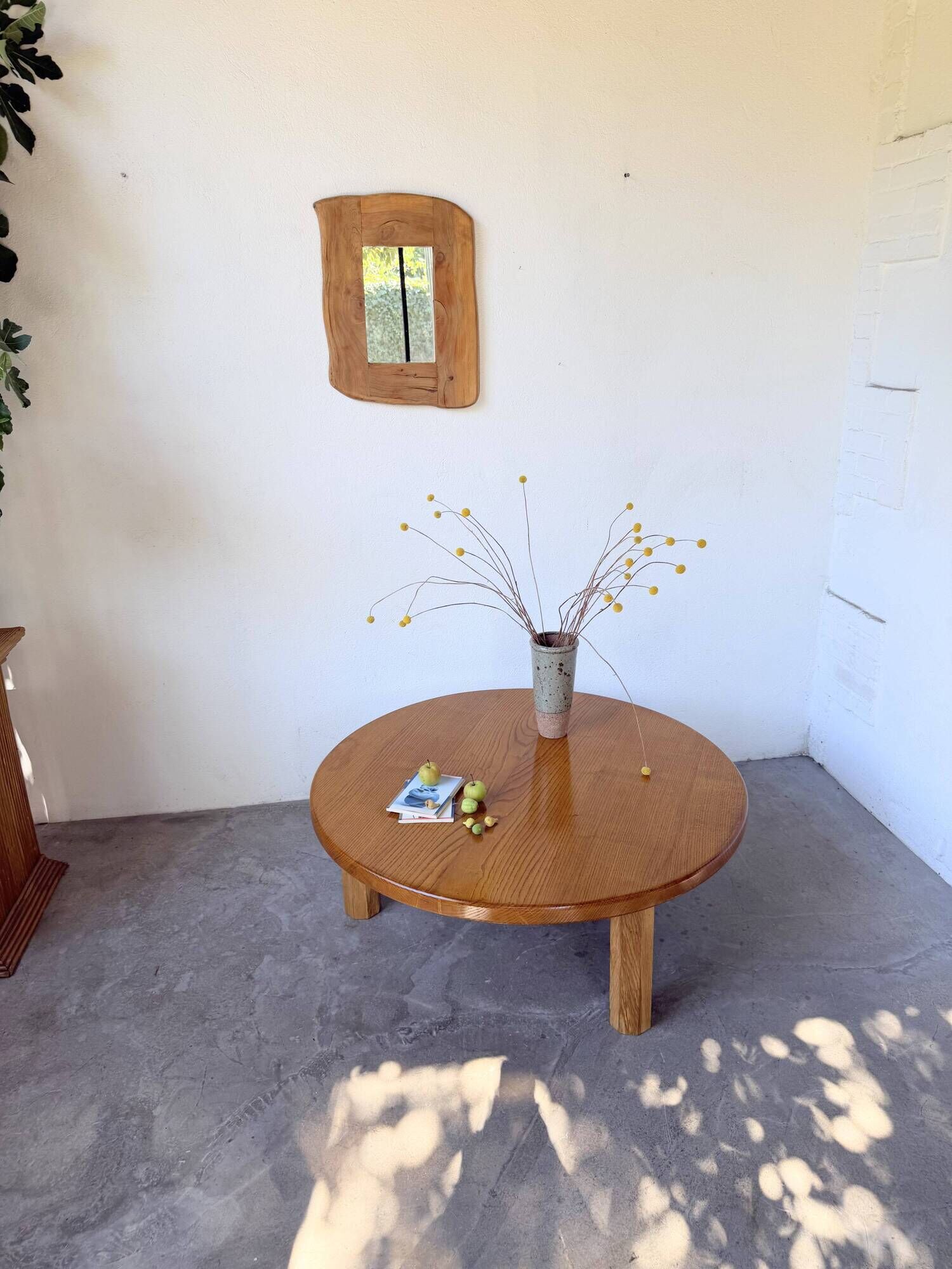 Brutalist organic mirror wood 1960s