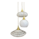 Vintage white glass triple globe suspension from Clichy and opaline.