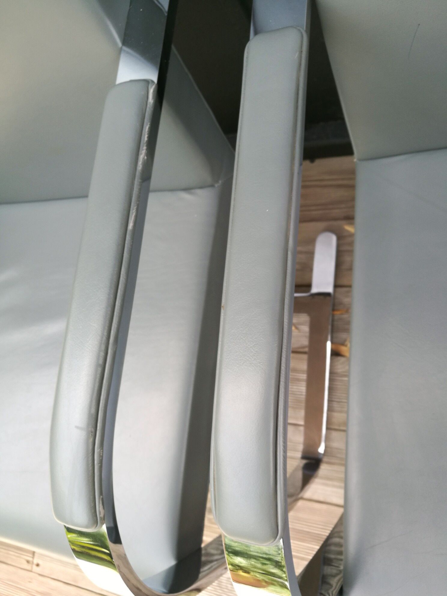 Gray skai chrome design armchair