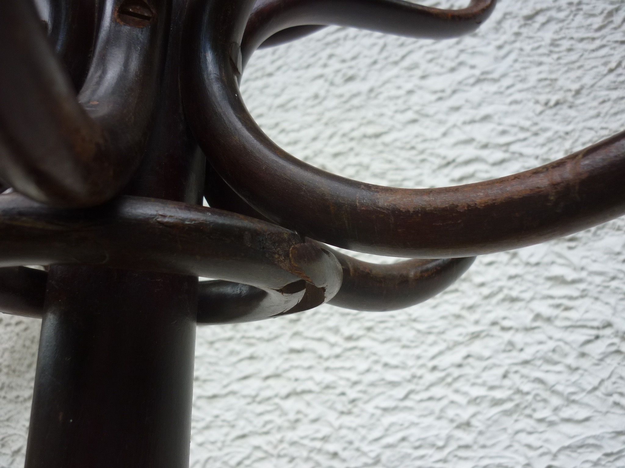 Old curved wood parrot coat holder