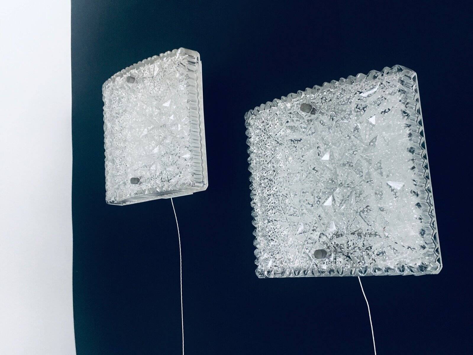 Glass Sconce Wall Lamps from Bur Leuchten, 1960s, Set of 2