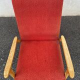 Red boomerang armchair