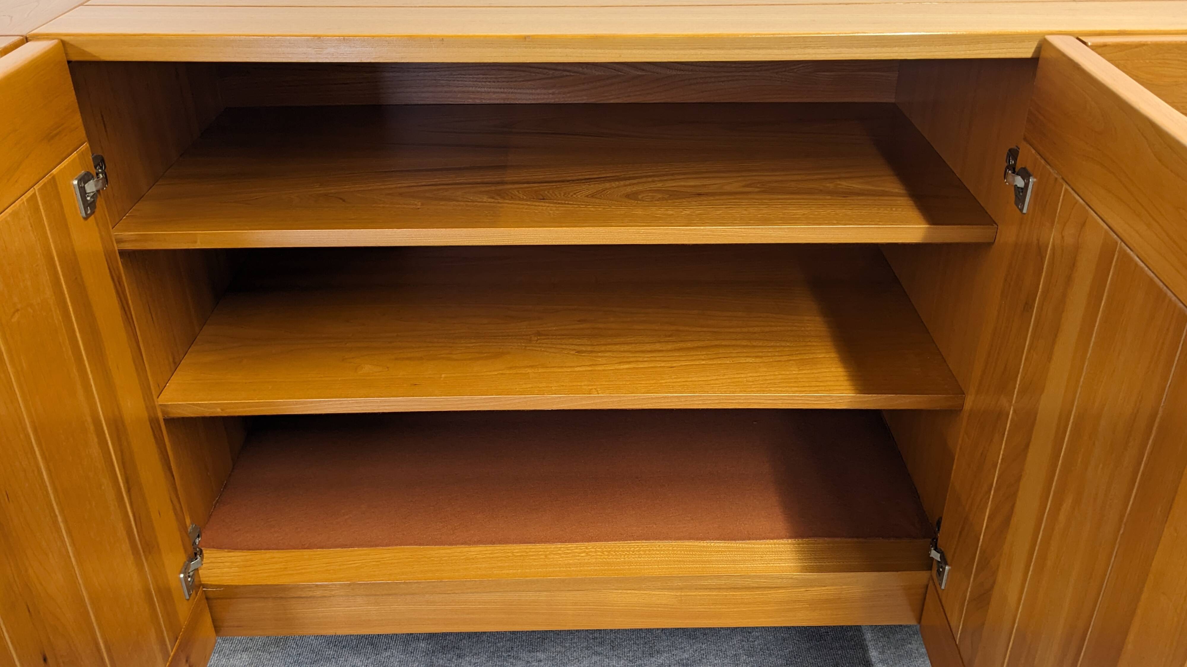 Solid elm sideboard, Maison Regain, France, circa 1970
