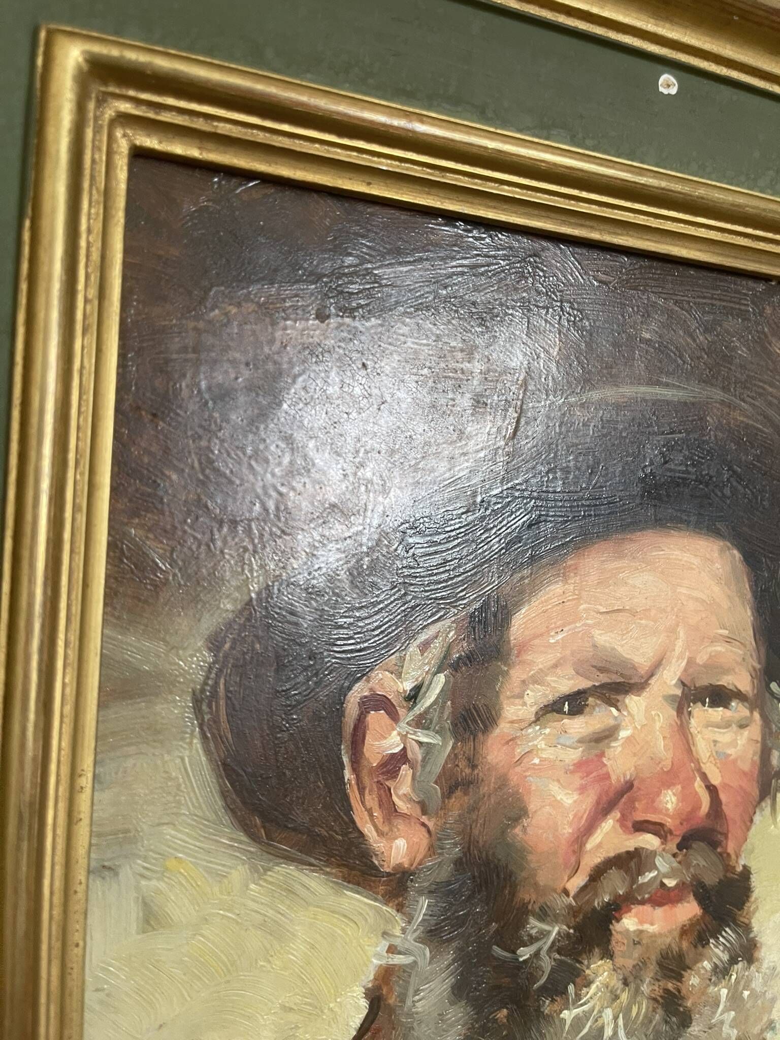 Old Oil Painting Portrait of an Old Man Signed CARDELLA