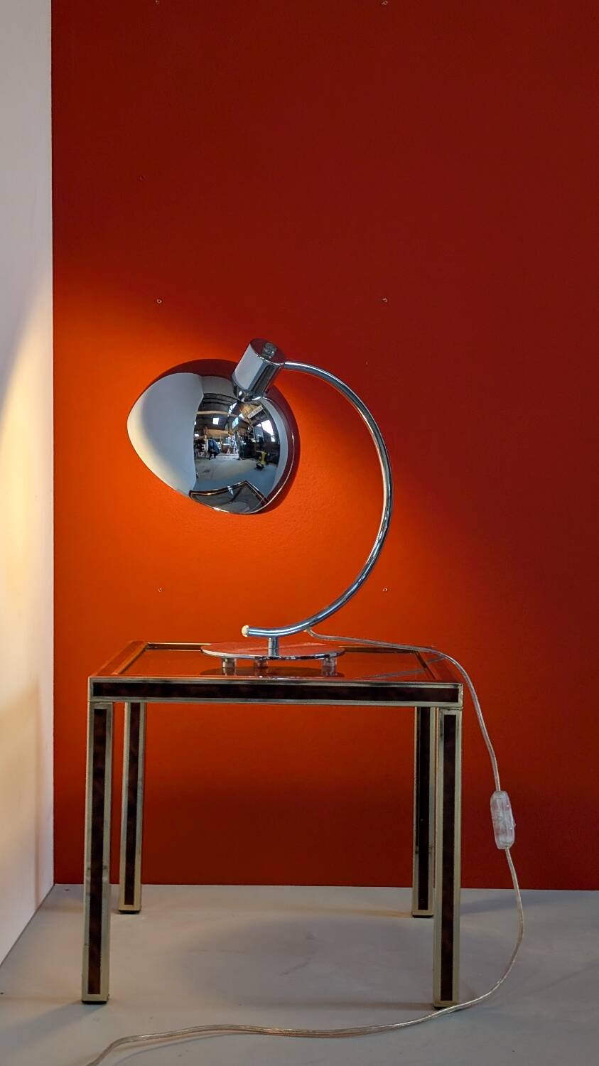 Vintage chrome metal desk lamp