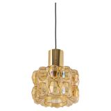 Large amber glass pendant by Limburg, Germany, 1970s.
