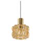 Large amber glass pendant by Limburg, Germany, 1970s.