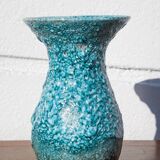 Fat lava turquoise vase, turquoise vase, Glacier enamels, blue vase, flower pot, collection