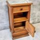 Antique Art Deco bedside table, oak entrance table with marble top