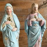 2 old religious statuettes from the early 20th century