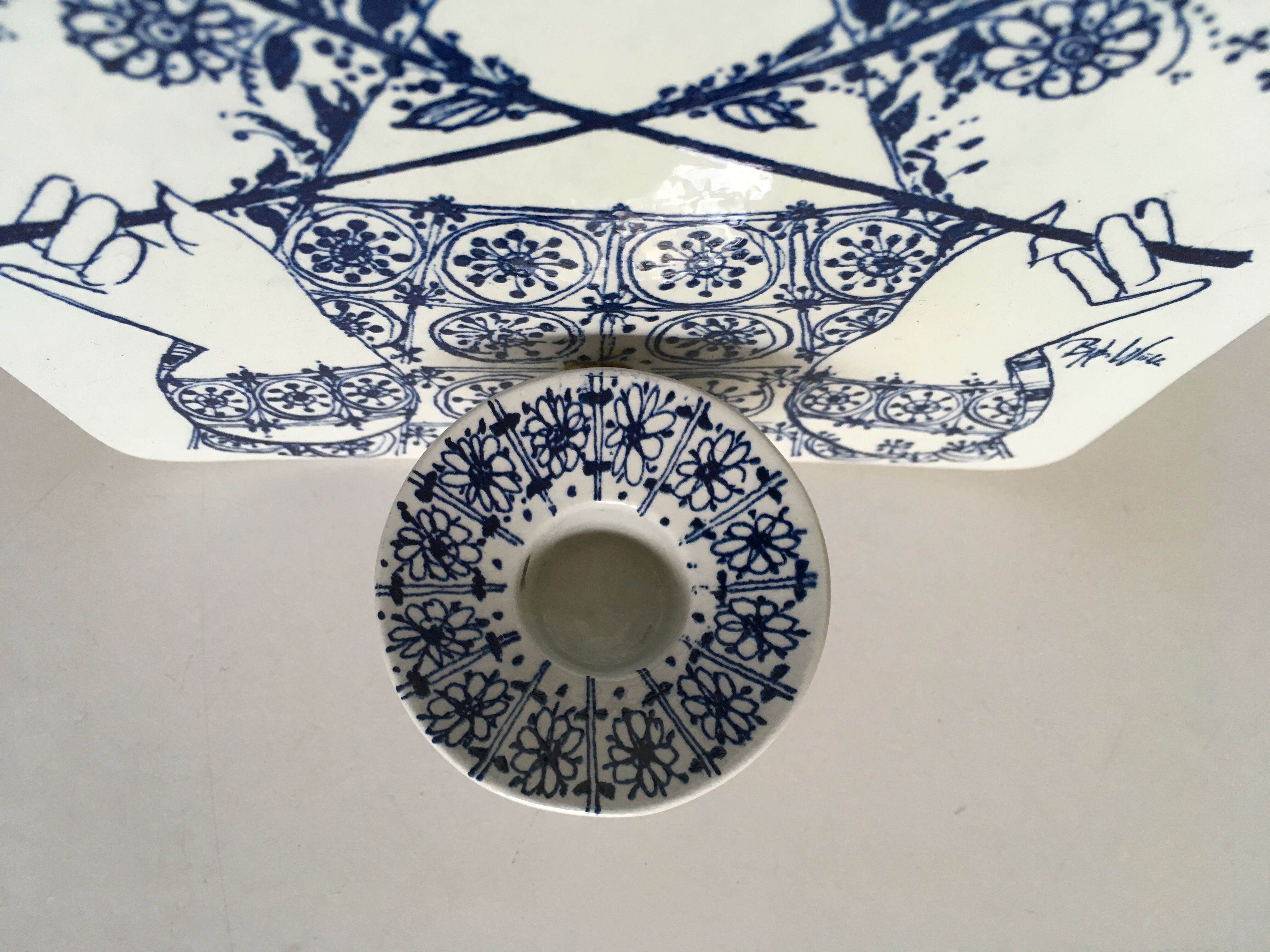 Scandinavian ceramic wall candleholder from Bjorn Wiinblad Denmark 60