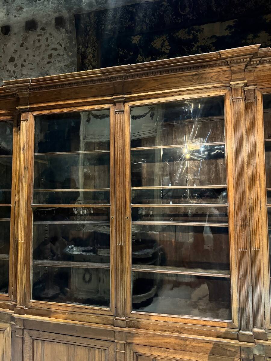 Louis XVI style library from the late 18th century in walnut.