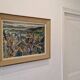 Tableau gouache années 1950 arrière pays méditerranéen, encadré, signé F Robinet