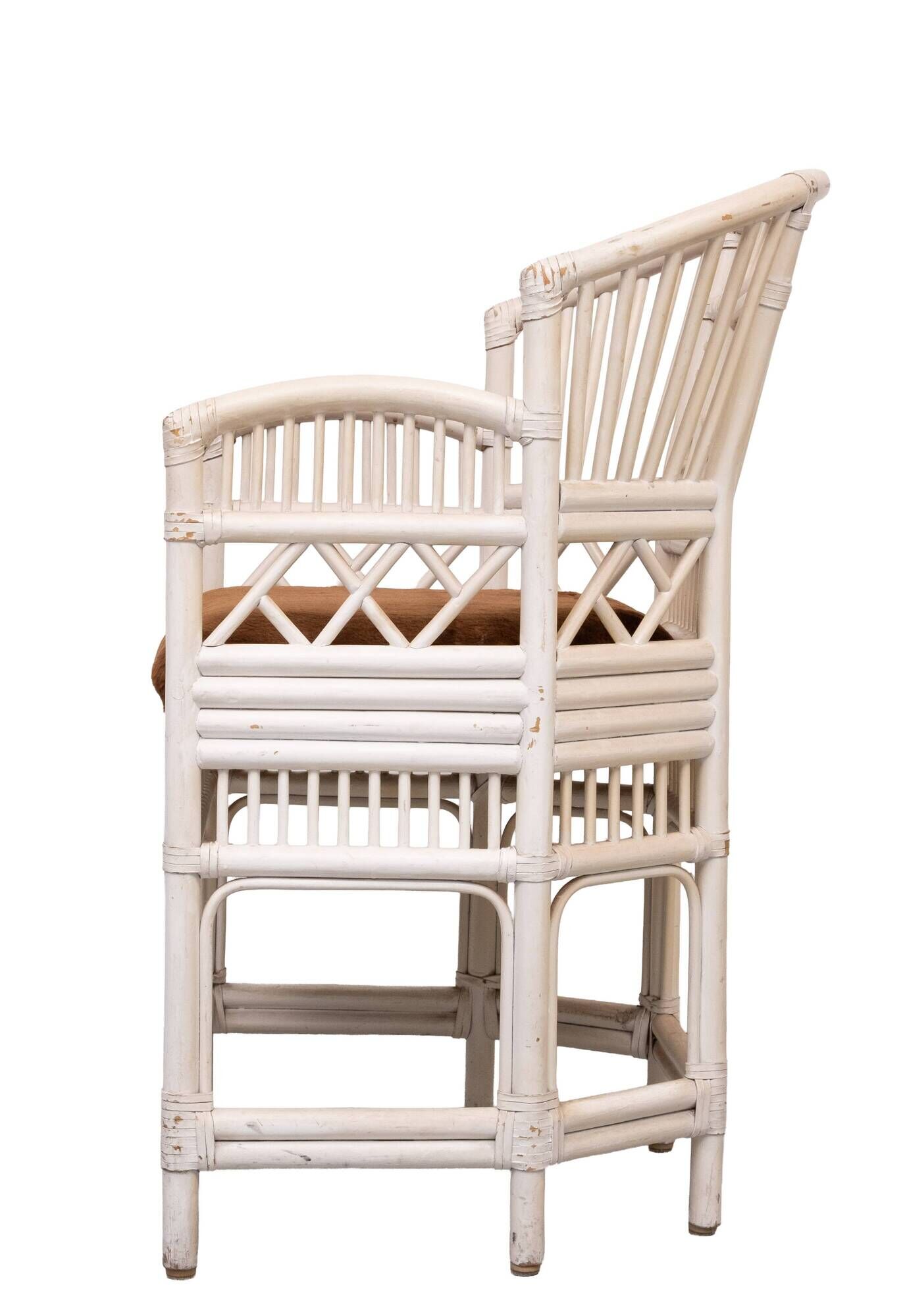 Set vintage Chippendale Brighton Pavilion rattan chair and table 1960s