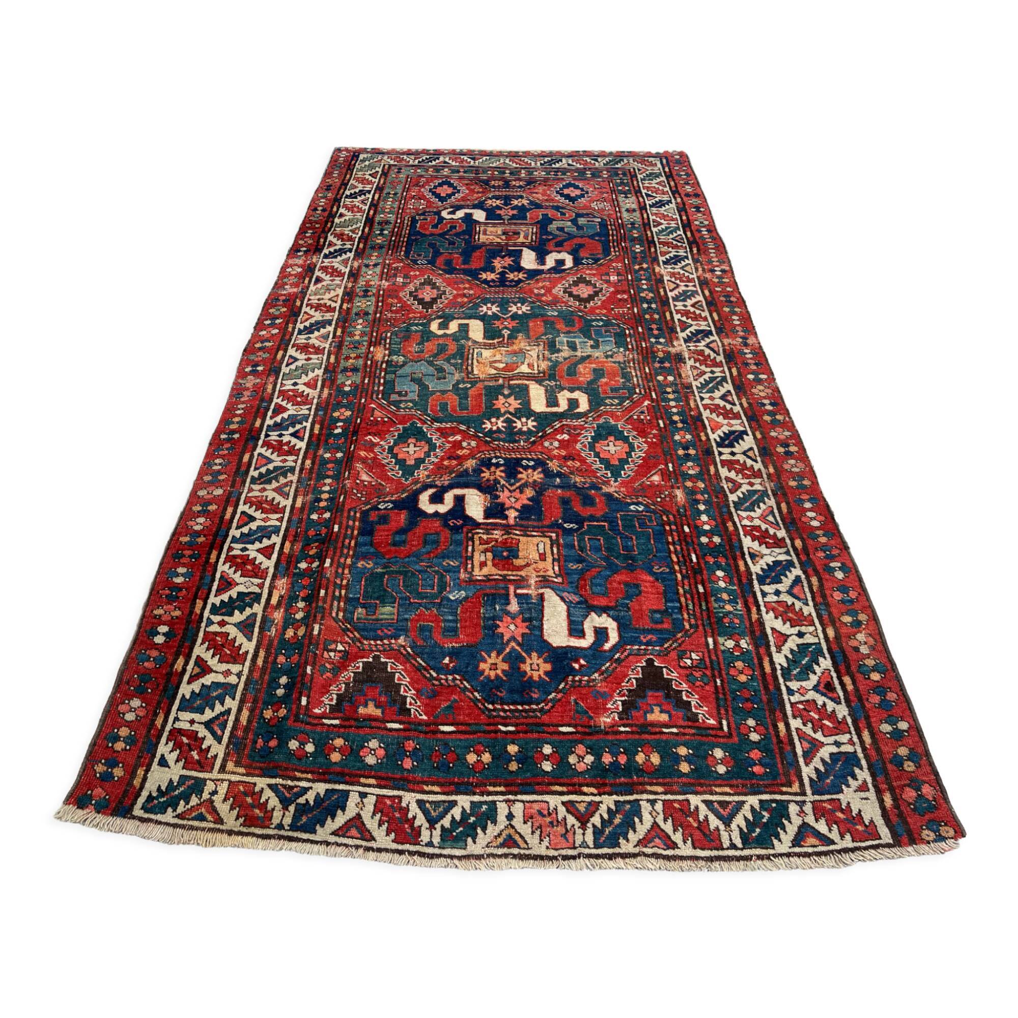 Old Carpet of the Caucasus, Kazak Cloud Band, Circa 1880