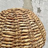 Vintage rattan tropical floor lamp