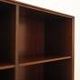 Danish mahogany veneered shelving unit on splayed legs, 1960s