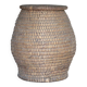 Old basket with lid, straw and bramble, woven basket, decoration