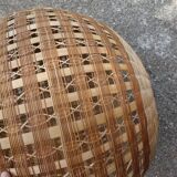 Suspension boule en paille de rotin