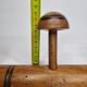Old wooden coat rack turned in imitation of bamboo, 5 hooks, 63 cm