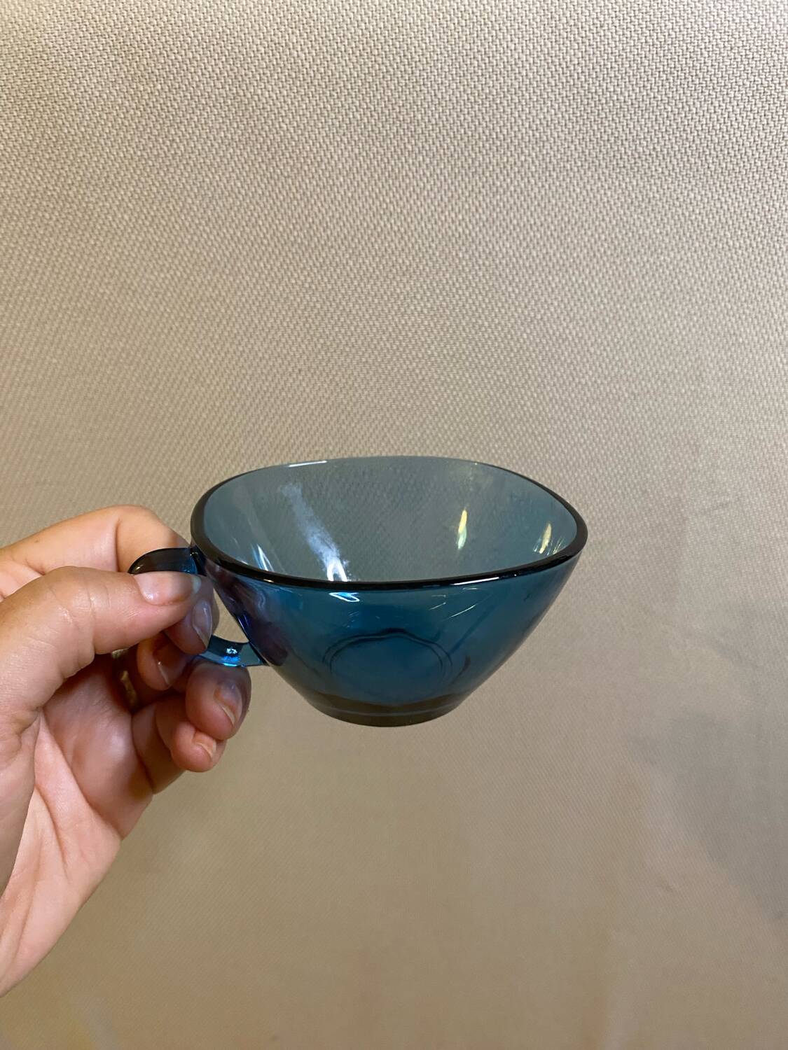 70s transparent blue coffee cups