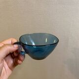 Tasse à café bleues transparentes 70s