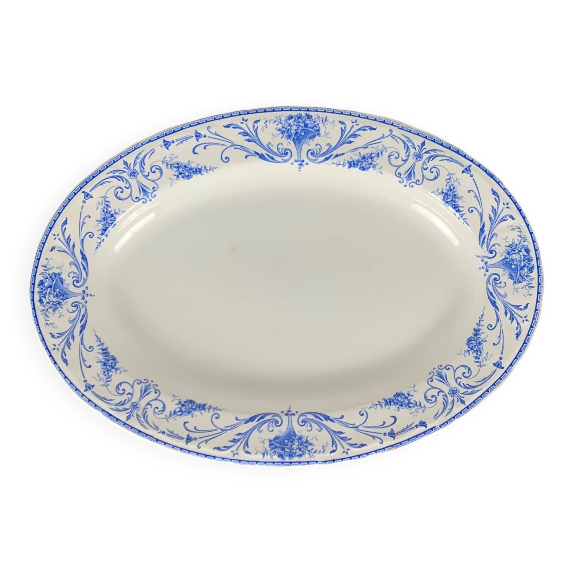 Antique Louis XVI Oval Dish, BFK, Belgium