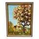 Original Swedish Oil on Canvas - "Autumn Tree" by J. Nilsson - Vintage and Framed - 49 × 38 cm
