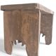 Rustic Weathered Wood Farm Stool/ Accent Table, Spain,  Early 20th-C