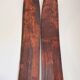 Antique wooden skis with vintage poles