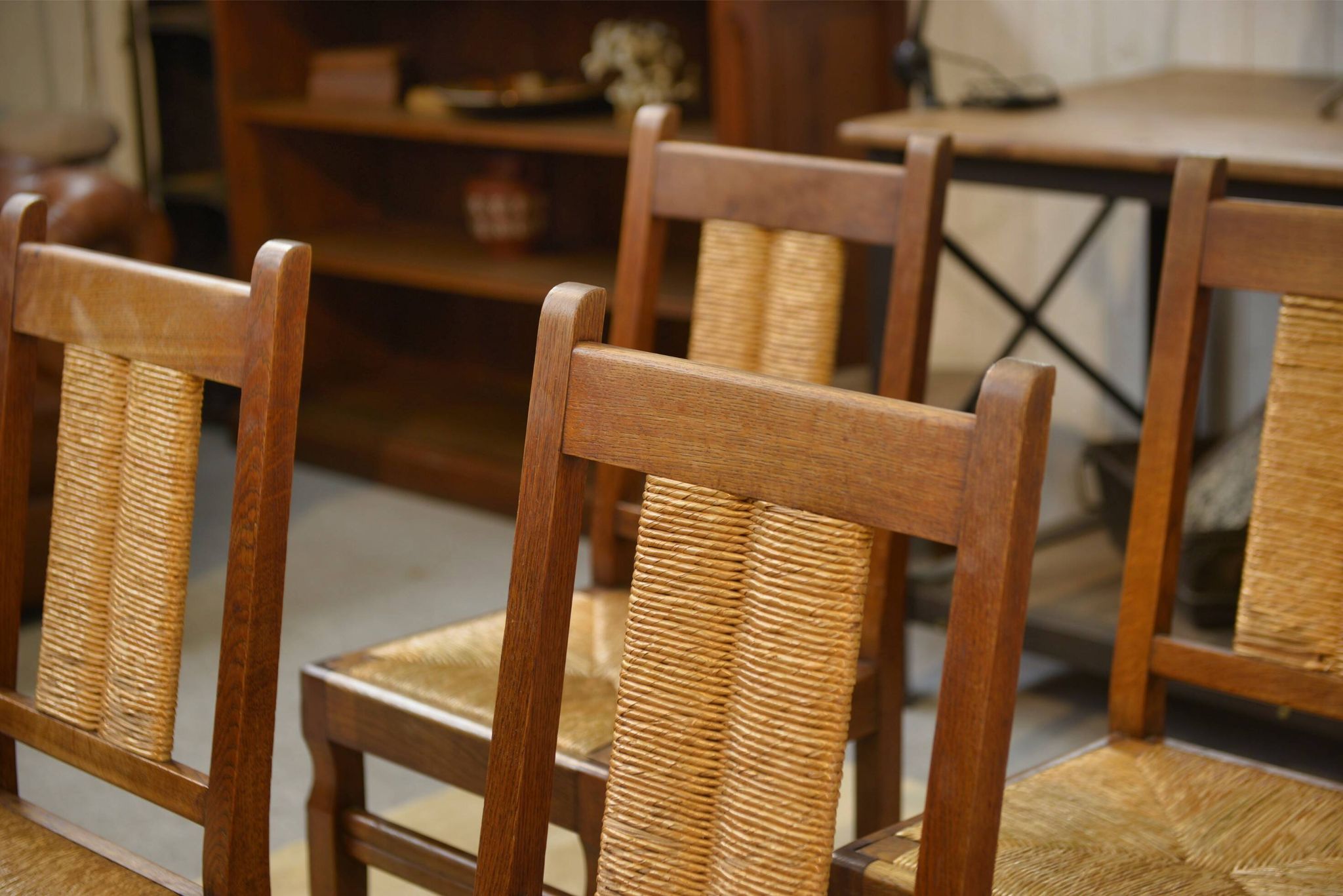Set of 6 brutalist chairs from the 1950s.