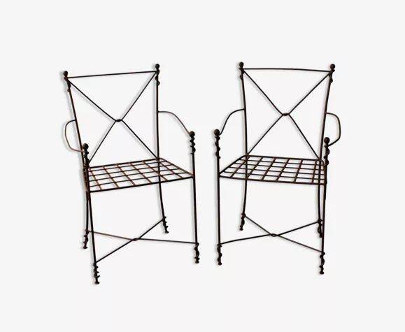 Wrought iron armchairs, Provençal style
