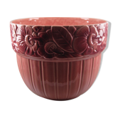 Art deco pink earthenware pot cover