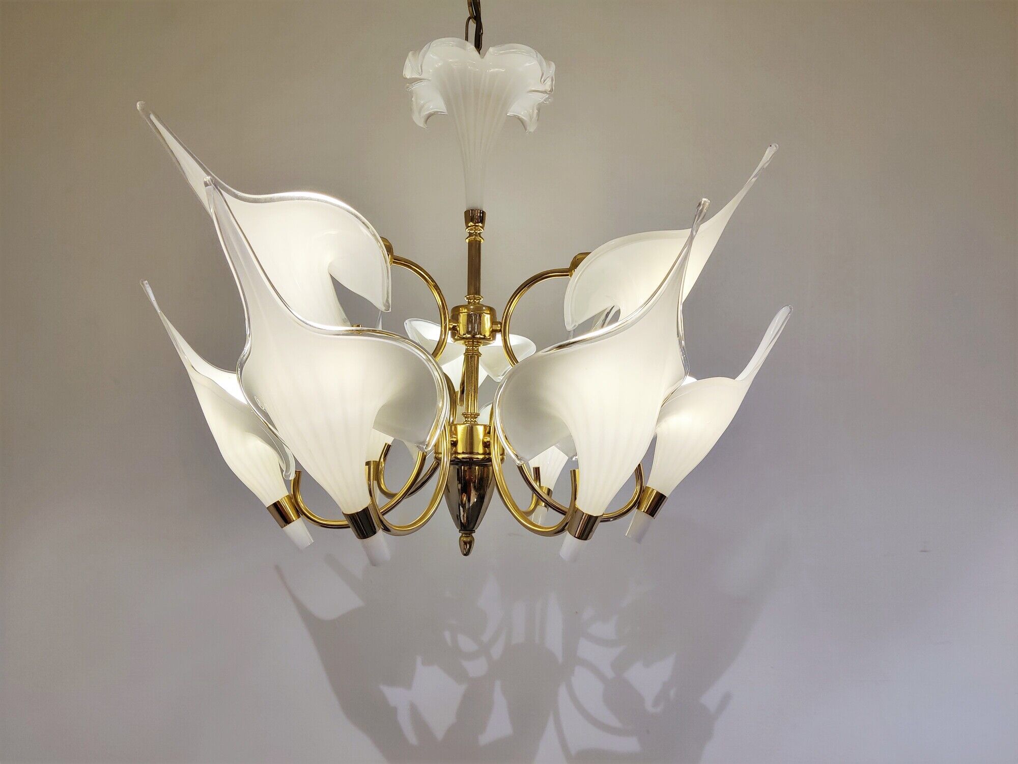 Murano Glass Canna Lily Chandelier, 1970s