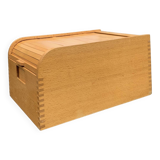 Old wooden filing box with flap