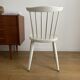 Vintage scandinavian style white chair in solid wood