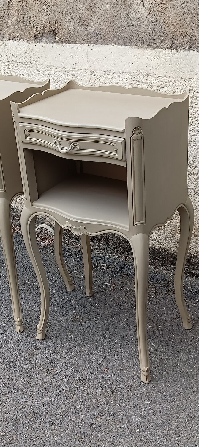 Pair of linen bedside