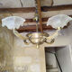Ezan chandelier in bronze and glass pressed art deco
