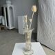 Art deco style flared neck pedestal vase in blown glass