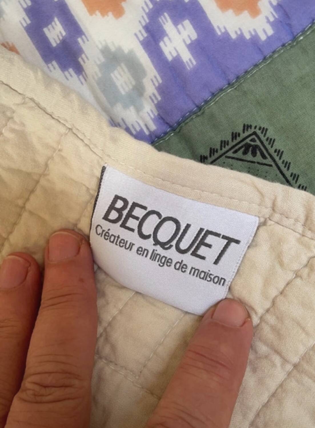 Ikat cotton patchwork plaid