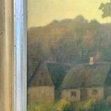 Vintage danish oil on canvas “sunset”, signed by a.takmar 1880-1960