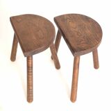 Pair of tripod cowherd stools
